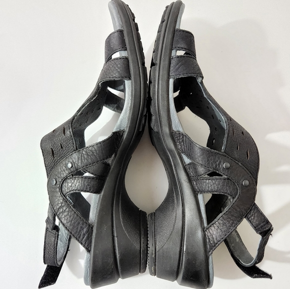 Merrell Select Fresh Air Cushion Black Leather Performance Sandals Size 8 - Picture 12 of 13